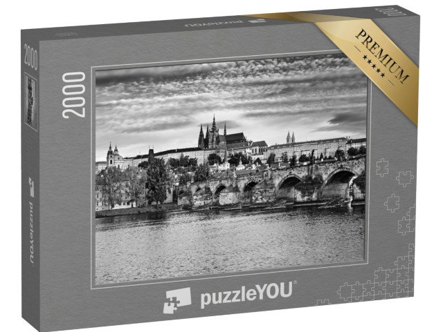 puzzle 2000 dílků „Pohled na centrum Prahy s Hradčany a Karlovým mostem, Česká republika“