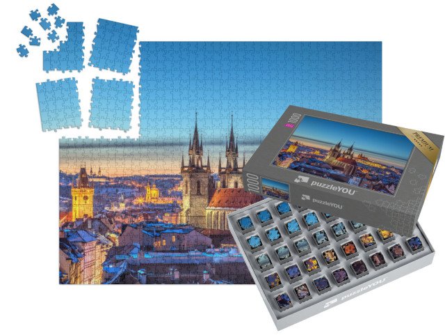 SMART SORTED® | Puzzle 1000 dílků „Pohled na historické centrum Prahy, Česká republika“