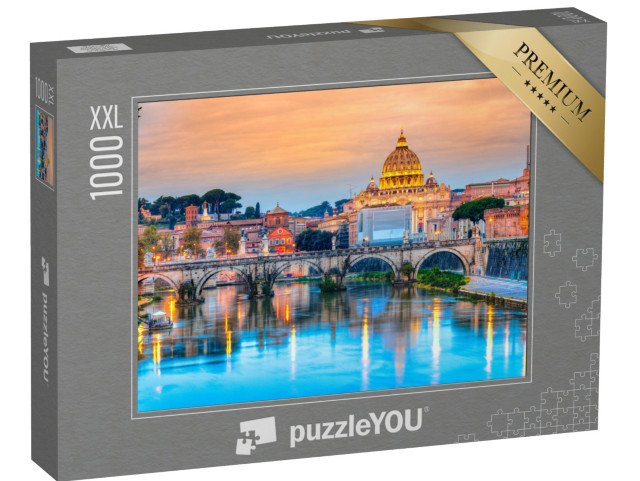 puzzle 1000 dílků XXL „Pohled na katedrálu svatého Petra, Řím, Itálie“