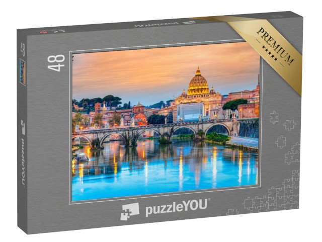 puzzle 48 dílků „Pohled na katedrálu svatého Petra, Řím, Itálie“