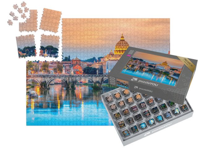 SMART SORTED® | Puzzle 1000 dílků „Pohled na katedrálu svatého Petra, Řím, Itálie“