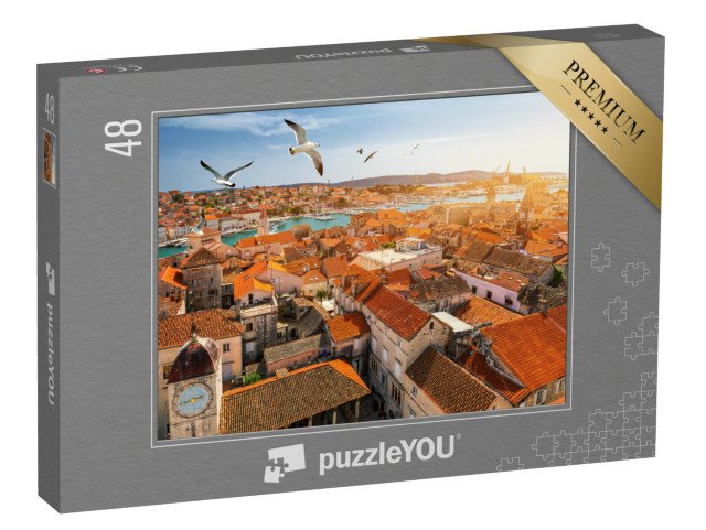 puzzle 48 dílků „Pohled na město Trogir s racky, Chorvatsko“