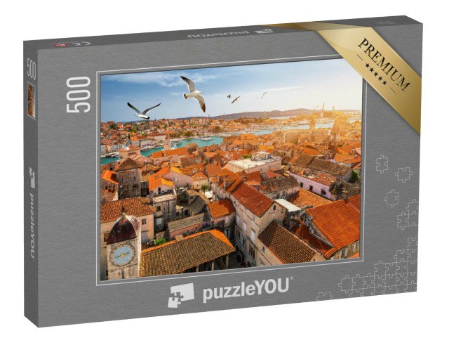 puzzle 500 dílků „Pohled na město Trogir s racky, Chorvatsko“