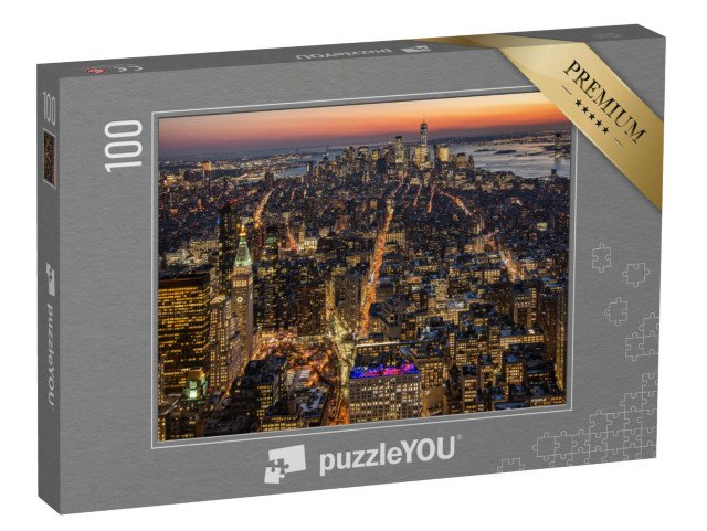 puzzle 100 dílků „Pohled na panorama Manhattanu, USA“