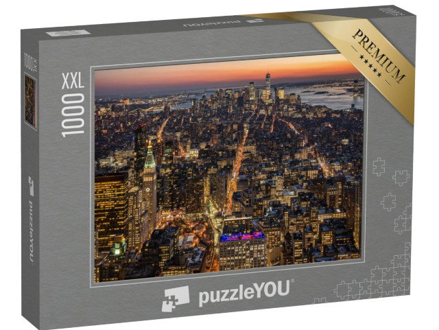 puzzle 1000 dílků XXL „Pohled na panorama Manhattanu, USA“