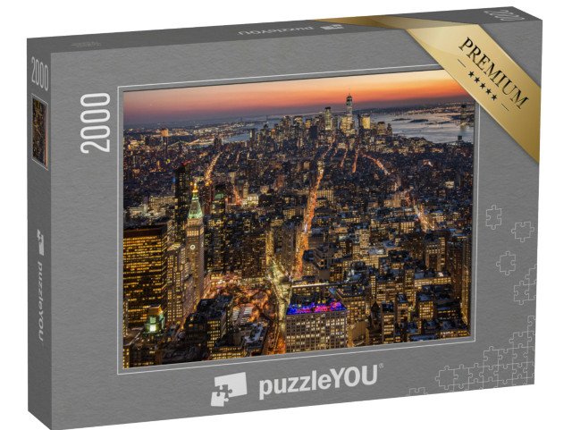 puzzle 2000 dílků „Pohled na panorama Manhattanu, USA“