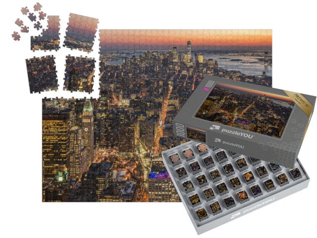 SMART SORTED® | Puzzle 1000 dílků „Pohled na panorama Manhattanu, USA“