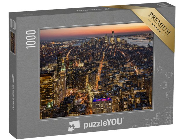puzzle 1000 dílků „Pohled na panorama Manhattanu, USA“