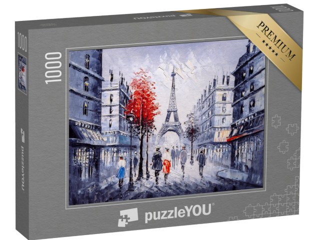 puzzle 1000 dílků „Pohled na Paříž jako olejomalba, Francie“