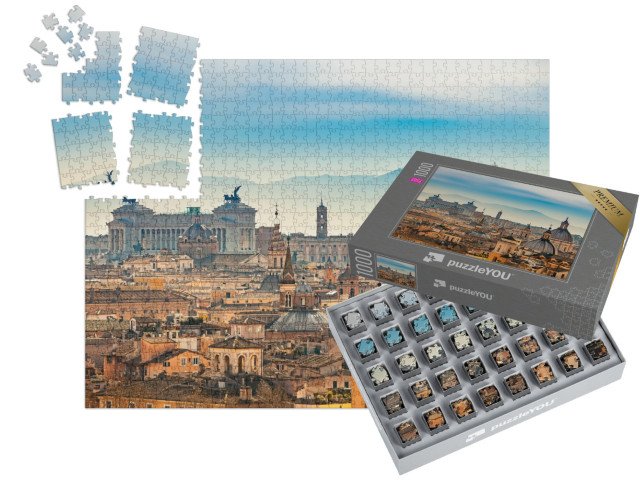 SMART SORTED® | Puzzle 1000 dílků „Pohled na Řím z Andělského hradu, Itálie“