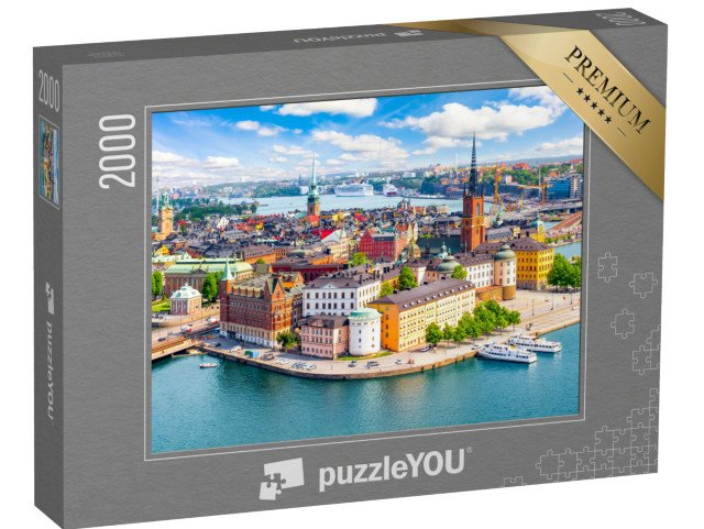 puzzle 2000 dílků „Pohled na staré centrum Stockholmu, Švédsko“