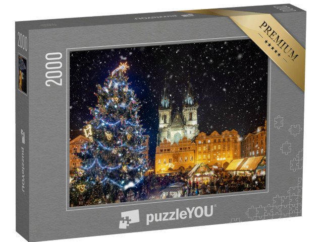 puzzle 2000 dílků „Pohled na Staroměstské náměstí s vánočními trhy, Praha, Česká republika“