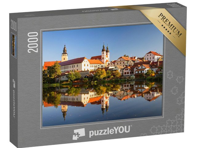 puzzle 2000 dílků „Pohled na Telč přes rybník, Česká republika“