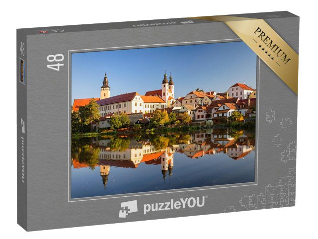 puzzle 48 dílků „Pohled na Telč přes rybník, Česká republika“