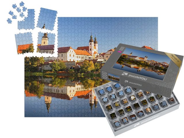 SMART SORTED® | Puzzle 1000 dílků „Pohled na Telč přes rybník, Česká republika“