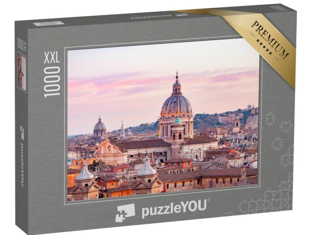 puzzle 1000 dílků XXL „Pohled na západ slunce v Římě, Itálie“