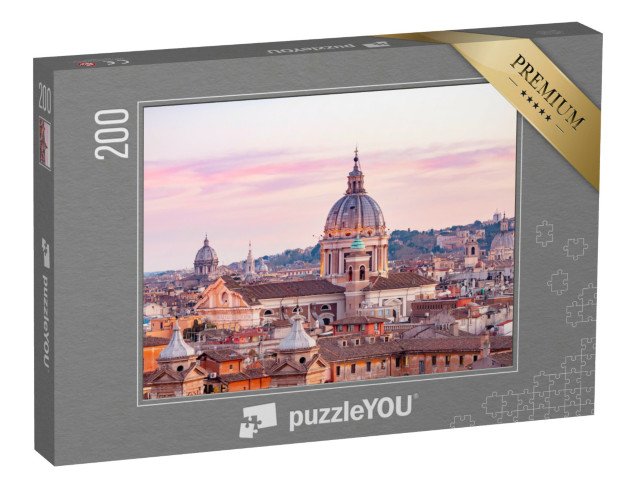 puzzle 200 dílků „Pohled na západ slunce v Římě, Itálie“
