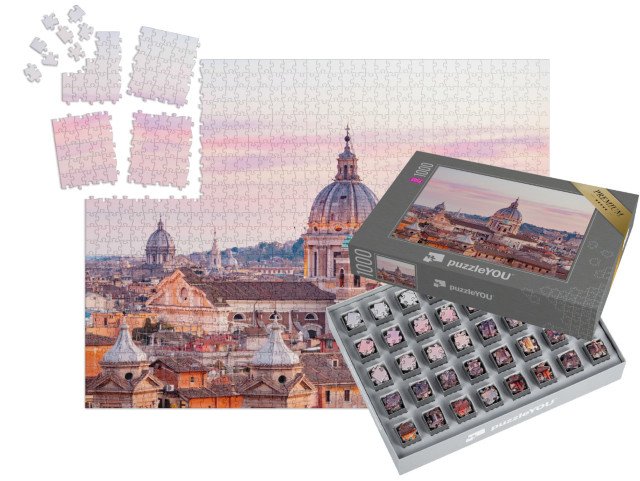 SMART SORTED® | Puzzle 1000 dílků „Pohled na západ slunce v Římě, Itálie“