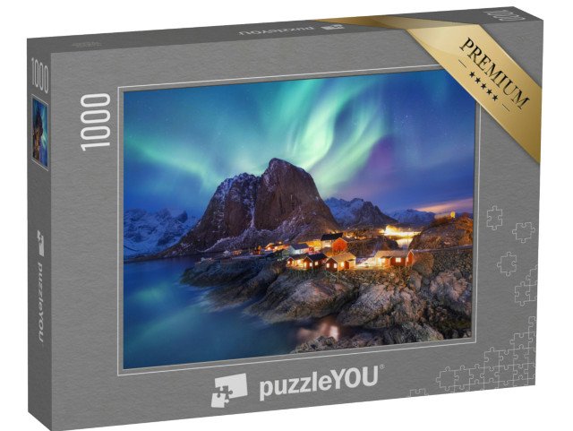 puzzle 1000 dílků „Polární záře na Lofotských ostrovech, Norsko“