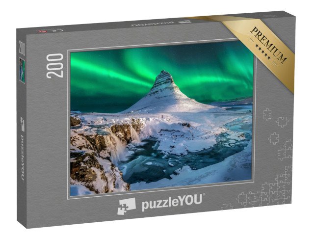 puzzle 200 dílků „Polární záře nad horou Kirkjufell, Island“