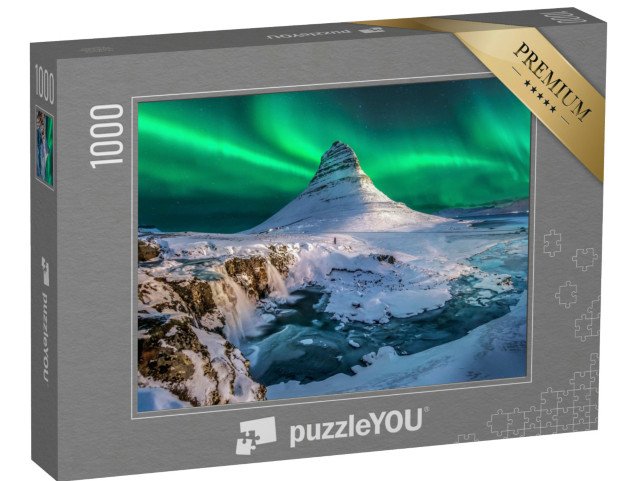puzzle „Polární záře nad horou Kirkjufell, Island“