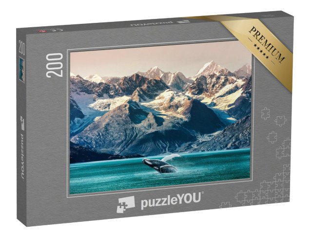 puzzle 200 dílků „Pozorování velryb, výlet lodí podél pobřeží Aljašky“