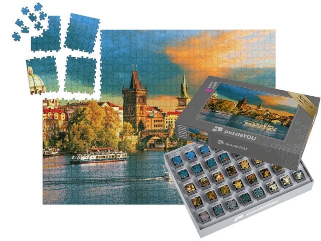SMART SORTED® | Puzzle 1000 dílků „Praha na Vltavě, Česká republika“
