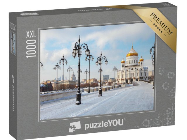 puzzle 1000 dílků XXL „Pravoslavný kostel v zimní Moskvě, Rusko“