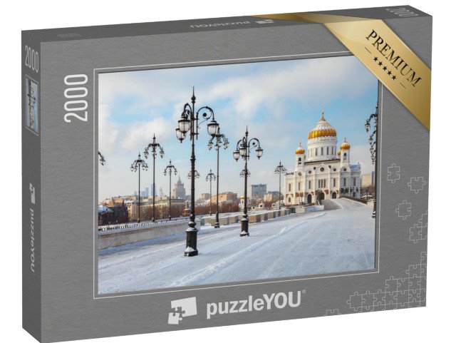 puzzle 2000 dílků „Pravoslavný kostel v zimní Moskvě, Rusko“