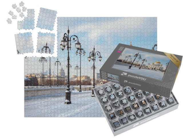 SMART SORTED® | Puzzle 1000 dílků „Pravoslavný kostel v zimní Moskvě, Rusko“