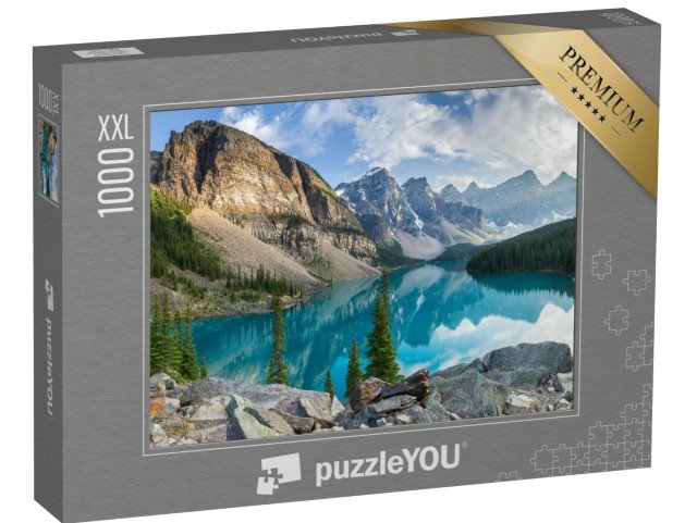 puzzle 1000 dílků XXL „Průzračné horské jezero v kanadské divočině, USA“