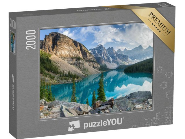 puzzle 2000 dílků „Průzračné horské jezero v kanadské divočině, USA“