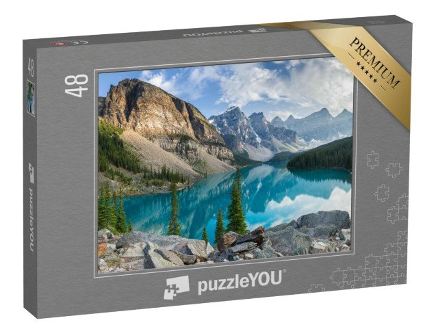 puzzle 48 dílků „Průzračné horské jezero v kanadské divočině, USA“