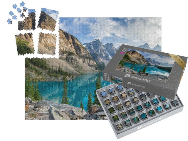 SMART SORTED® | Puzzle 1000 dílků „Průzračné horské jezero v kanadské divočině, USA“