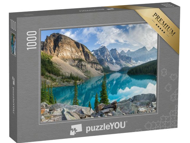 puzzle 1000 dílků „Průzračné horské jezero v kanadské divočině, USA“