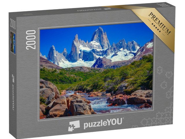 puzzle 2000 dílků „Řeka v El Chaltén a hora Fitz Roy v jižních patagonských Andách“
