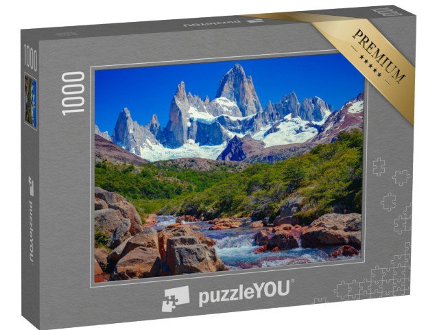 puzzle 1000 dílků „Řeka v El Chaltén a hora Fitz Roy v jižních patagonských Andách“