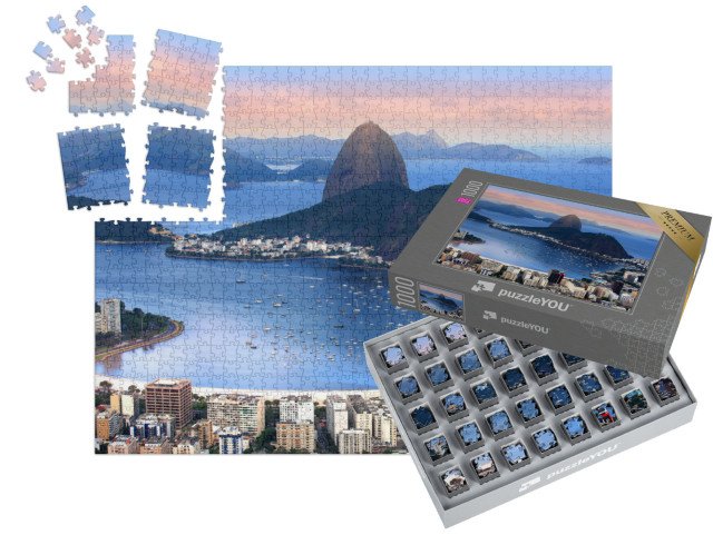SMART SORTED® | Puzzle 1000 dílků „Rio De Janeiro v záři večerního slunce, Brazílie“