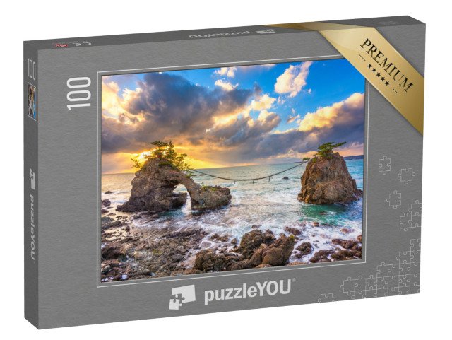 puzzle 100 dílků „Skály Hatago-Iwa při západu slunce, Japonsko“