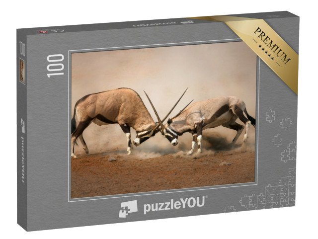 puzzle 100 dílků „Souboj dvou samců gemsboka“