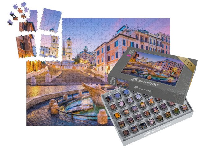SMART SORTED® | Puzzle 1000 dílků „Španělské schody ráno, Řím, Itálie“