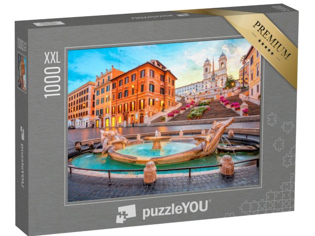 puzzle 1000 dílků XXL „Španělské schody ráno, Řím, Itálie“