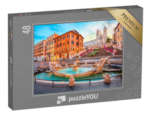 puzzle 48 dílků „Španělské schody ráno, Řím, Itálie“