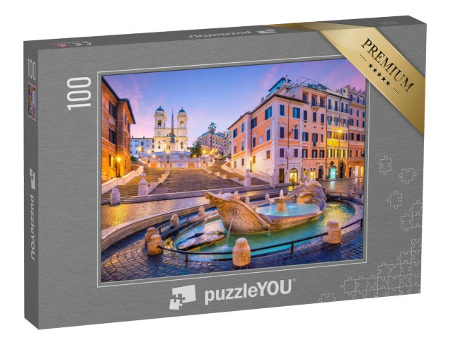 puzzle 100 dílků „Španělské schody ráno, Řím, Itálie“