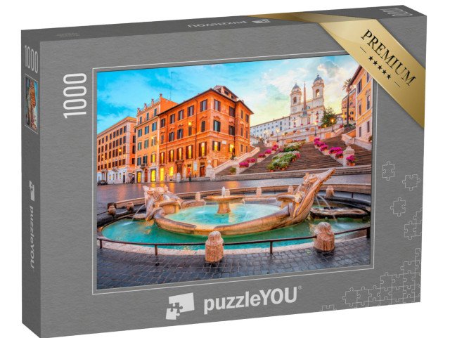 puzzle 1000 dílků „Španělské schody ráno, Řím, Itálie“