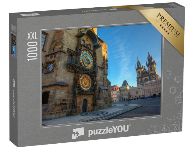 puzzle 1000 dílků XXL „Staroměstký orloj, východ slunce, Praha, Česká republika“