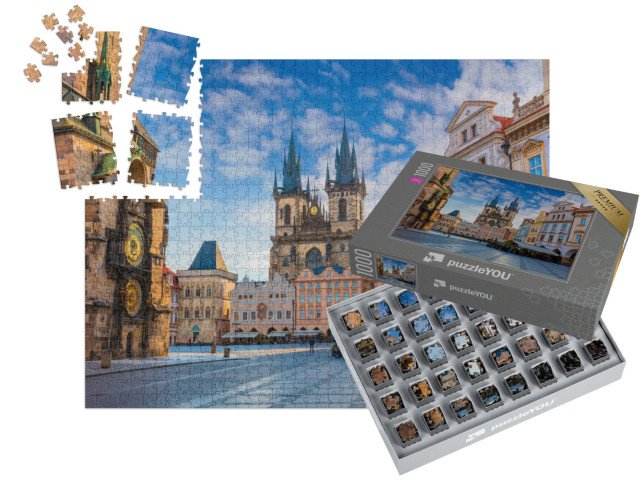 SMART SORTED® | Puzzle 1000 dílků „Staroměstské náměstí s Týnským chrámem, Praha, Česká republika“