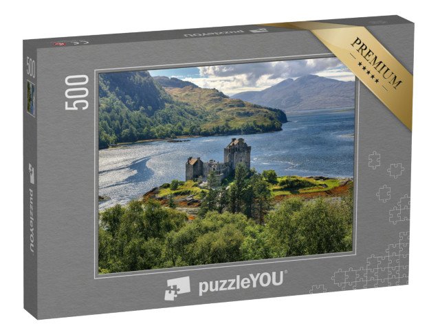 puzzle 500 dílků „Středověká pevnost Eilean Donan Castle, Skotsko“