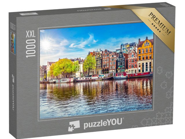 puzzle 1000 dílků XXL „Taneční domy, Amsterdam, Holandsko“