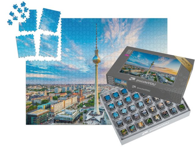 SMART SORTED® | Puzzle 1000 dílků „Televizní věž na Alexanderplatz, Berlín, Německo“